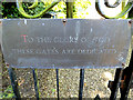 TM3780 : Plaque on the gates of St. Peter's Church by Geographer