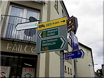 G8839 : Direction signs, Manorhamilton by Kenneth  Allen