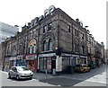 White corner shop frontage, Newport