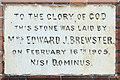 St Edward, Morley Road - Foundation stone