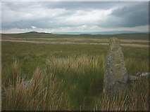 SD7259 : Old gatepost by the track over Old Moss by Karl and Ali