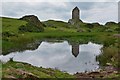 Smailholm Tower from the pond, Sandyknowe