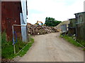 Large woodpile at Strawberry Farm