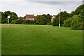 Corner of playing field at Egham