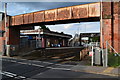 Egham station and level crossing footbridge