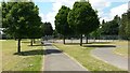 Trees, paths and courts at Fairy Hill Park