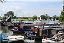 TQ1369 : Narrowboats on River Thames at Hampton by Oast House Archive