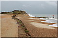 SZ1690 : Gabions, Hengistbury Head Beach by Rob Noble
