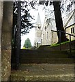NY9923 : Steps up to Holy Trinity Church - Eggleston by Anthony Parkes