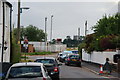 Chestnut Crescent and a closed level crossing