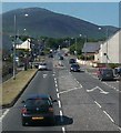 The A2 (Glasdrumman Road) at Mullartown at the northern end of Annalong village