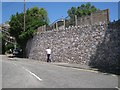 Retaining wall, southeast end of Coombe Vale Road, Teignmouth