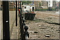 View of an abandoned ship on the Thames Beach