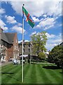 The flag of Lincolnshire outside Alford