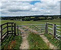 SO1802 : View across a field gate near Twyn y Bleiddiaid by Jaggery