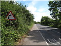 Approaching a blind bend in the B27 from the Hilltown direction