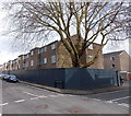 Fenced-off boarded-up housing in Oxford