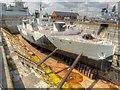 SU6200 : Portsmouth Historic Naval Dockyard, HMS M33 in Dazzle Camouflage by David Dixon