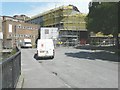 Scaffolding on the former Snoops nightclub