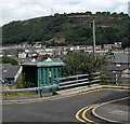 Electricity substation and a hillside view, Porth