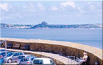 SW4626 : Mousehole: Harbour Wall view towards St Michael's Mount by Mr Eugene Birchall