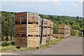 Apple boxes near Hartley Farm Shop