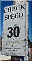 Check Speed sign in Yorkley