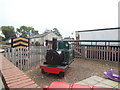 TR0724 : Engine in play area, New Romney Station by Paul Gillett