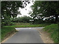 Lane junction near Whalley Farm