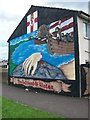 The Red Hand of Ulster mural at Shankill Parade