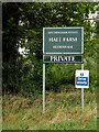 Hall Farm sign