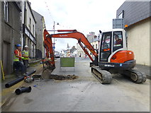 H4085 : Road repairs, Newtownstewart by Kenneth  Allen