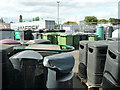 A variety of rubbish bins