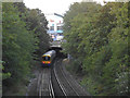 London Overground train approaching Shepherds Bush