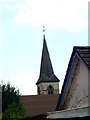 Church spire seen from Rack Close Road