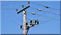 J4772 : Pole and power lines, Killynether, Newtownards by Albert Bridge