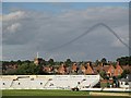 SP7761 : Northampton: The County Ground and The Red Arrows by John Sutton
