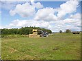 East Knighton, bales & tractor