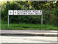 TM1441 : Stoke Park Drive & Ellenbrook Road signs by Geographer