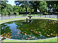 The ornamental fountain in Stratford Park