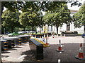 NATO conference security barrier, College Rd, Cathays Park, Cardiff