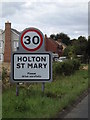 TM0636 : Holton St.Mary Village Name sign on the B1070 Hadleigh Road by Geographer