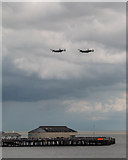 TM1714 : Two Lancasters at the Air Show, Clacton, Essex by Christine Matthews