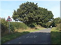 Warning sign, Cadeby Lane near Market Bosworth