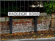 TM0335 : Hadleigh Road sign by Geographer