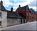 Windowless house frontage, Gloucester Road, Malmesbury