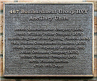 TG2813 : Plaque commemorating the 467th Bombardment Group HVY Ancillary Units by Evelyn Simak