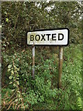 TM0033 : Boxted Village Name sign by Geographer