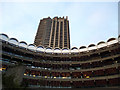 TQ3281 : Barbican tour: Frobisher Crescent and Cromwell Tower by Stephen Craven