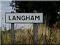 Langham Village Name sign